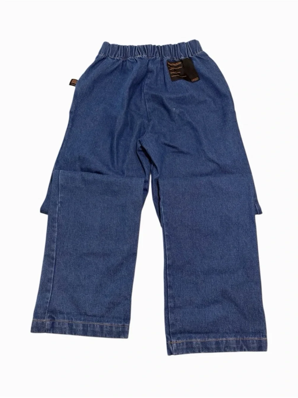 Unisex Liberal Youth Ministry Denim Cargo Jeans Elastic Wide Leg Baggy Size M